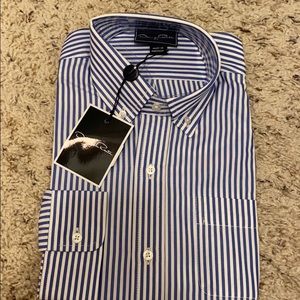 Oscar de La Renta blue and white button up 10y